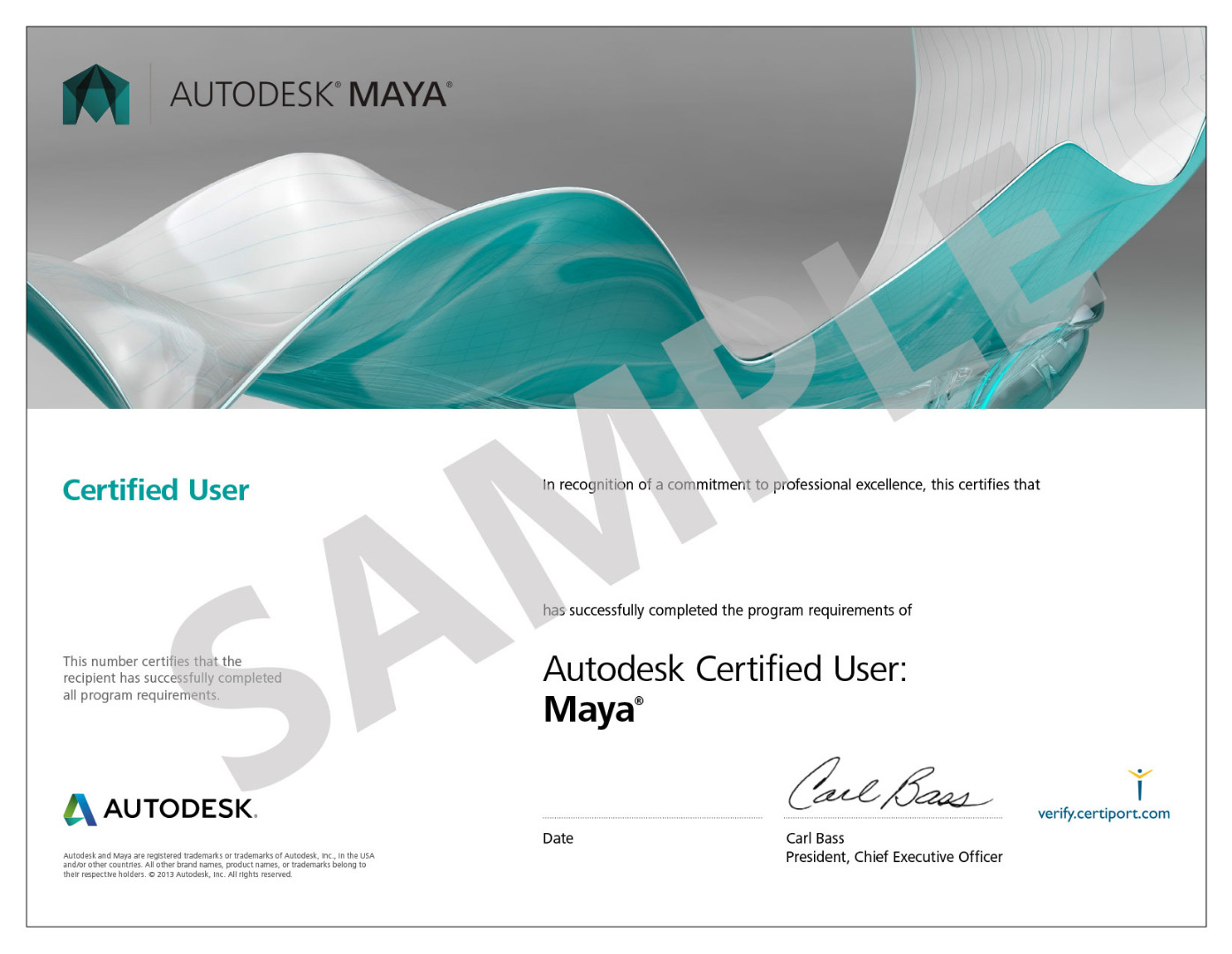 Certificazione Autodesk Maya Certified User